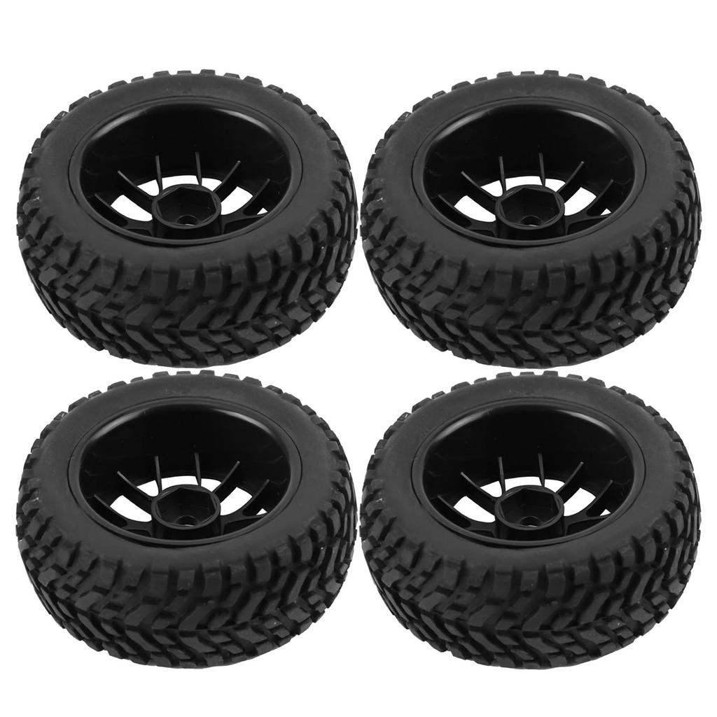 4pcs Set Racing Off road Car Tires Rubber Tyre Wheel Rim for 1:10 Vehicle Part