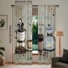 2Pcs Coffee Brown Curtains Country Vintage Rustic Modern Latte Small Short Cafe Suitable For Bedroom Bathroom Living Room Dining