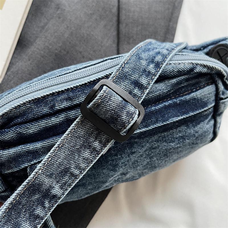 Chest Bag Women's Crossbody Bag Large Capacity Waist Bag Shoulder Bag Denim Mobile Phone Bag