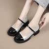 Fashion Mary Jane Shoes Single Shoes Spring and Summer New Thick Sole Simple Women's Shoes Leather French Everything