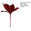 Christmas Flower Ornament Artificial Poinsettia with Stem, Glitter Faux for Seasonal Floral Decor Party, Red Xmas Tree, Wreath Decoration Layered