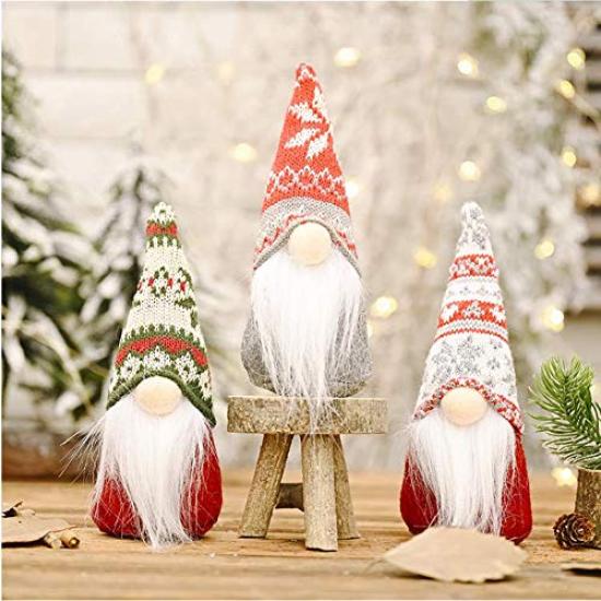 

Набор из 3 рождественских гномов для елки, обычно используемых в скандинавском интерьере. Эти куклы старых лесных фей в скандинавском стиле плюшевые, стильные и идеально подходят для подвешивания.