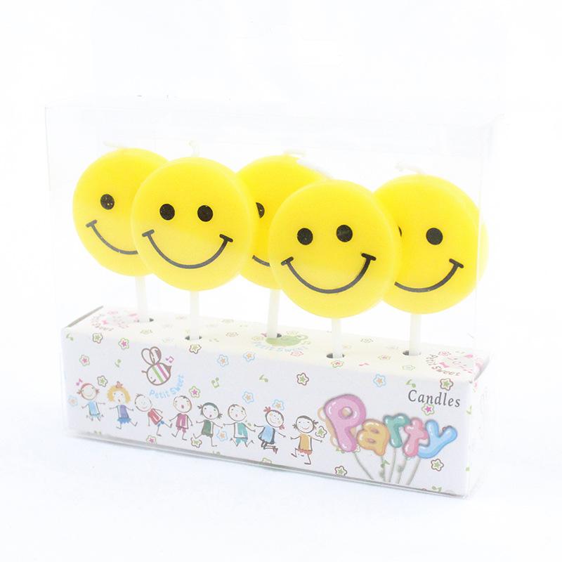New Smiling Face Creative Birthday Cake Candles Birthday Candles Creative Romantic Cartoon Baby One Year Old Children