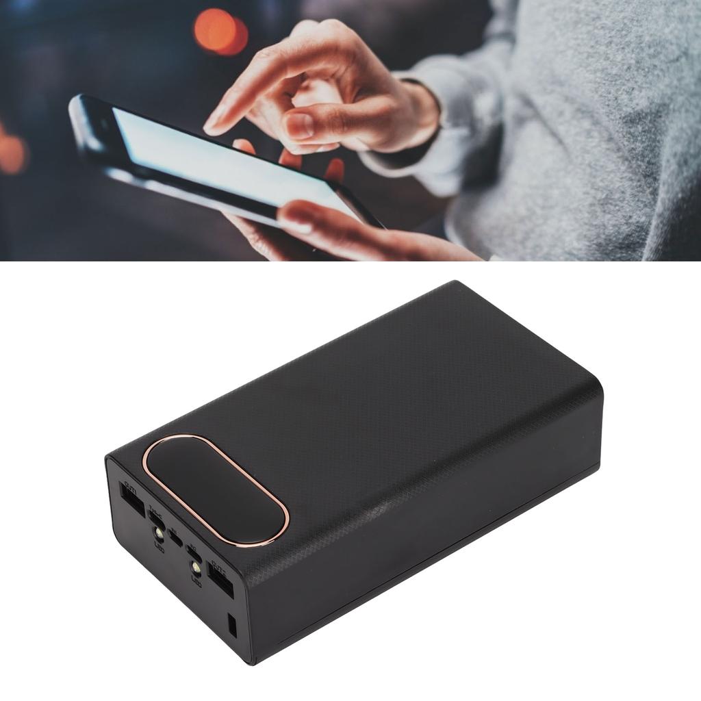 10W   18650 Portable Power Bank Case L12 Mobile Battery   12 Batteries Capacity with 2 LED Lights LCD Display