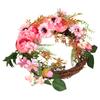 Artificial Flower Wreath Simulation Peony Door Hanging Garland Festivals Party DecorationPink