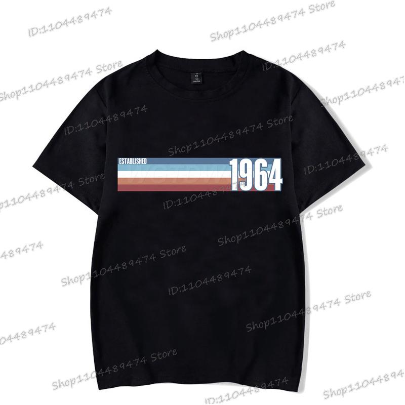 1960 To 1969 Print Vintage T Shirt Men Women Birthday Year Graphic Tees Harajuku Short Sleeve Established 1964 O Neck T-shirt