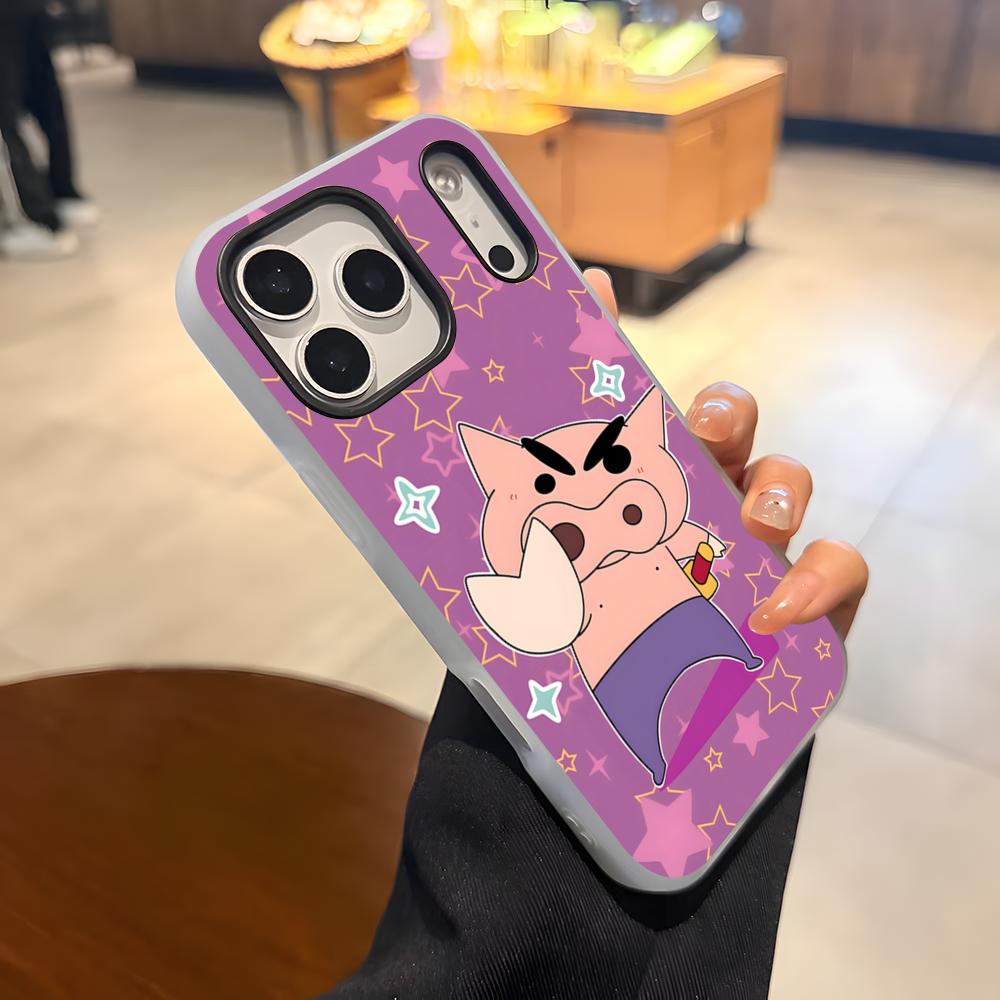 Anime Buriburizaemon Pig Phone Case For IPhone 17 Air 16 E 15 14 Plus 13 12 11 Pro Max Jelly 2 In 1 Protective Case
