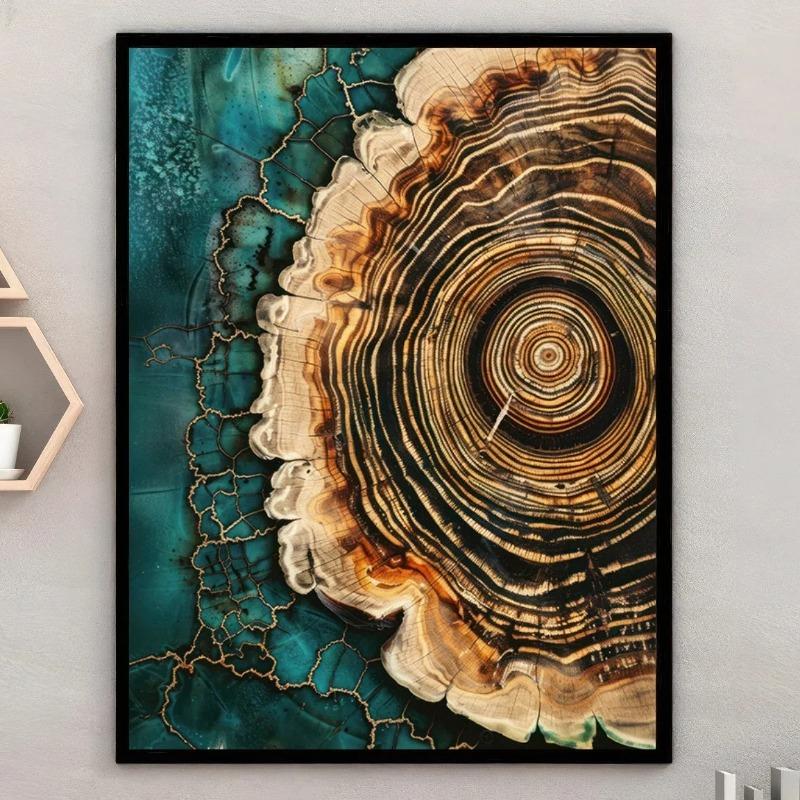 1pc Nordic Tree Ring Abstract Art, Modern Abstract, Scandinavian Abstract Wall Art, Wood Rings Wall Art, Nordic Fine Arts