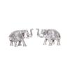 Metal Elephant Polish Set for Showpiece Enhance Your Home, Office, Table Decorative (Silver, Medium) - 2 Pieces