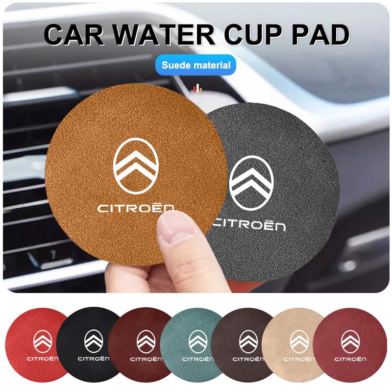 AJG2 2PCS Car Coaster Water Cup Holder Anti-slip Pad Mat For Citroen C4 C3 C5 C1 C2 C-Elysee Berlingo Picasso Jumpy Cactus Aircross