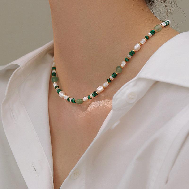 Dopamine Natural Freshwater Pearl Necklace Colored Beaded Female Douyin New Clavicle Chain Light Luxury Premium