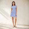 A Women's Fashionable and Elegant Checkered Striped Strappy Dress