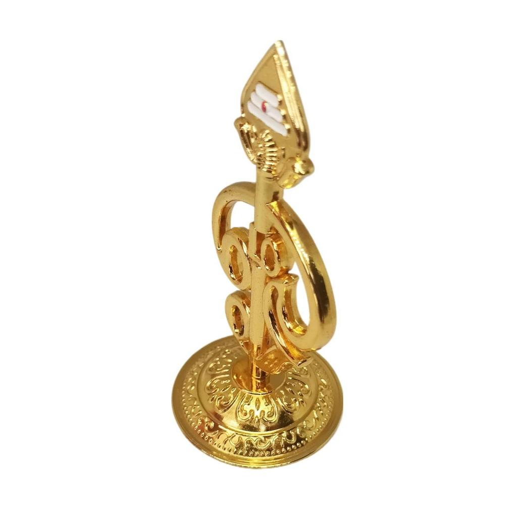 Metalowe Showpiece Om Vel Lord Muruga Vel Idol Złote Wykończenie, 9 CM Tamilski Alfabet Om Dekoracja Religijna na Deskę Rozdzielczą Samochodu, Do Domu,