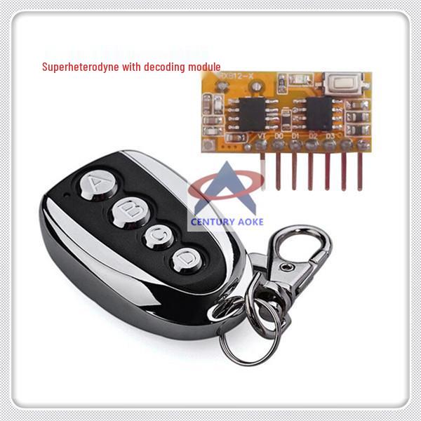 Superheterodyne 4-Way Wireless Remote Control Module with Adjustable Jog, Self-Locking, and Interlocking Modes (Outputs D0-D3) Wireless Remote Control Switch