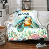 Sea Life Theme Home Customize Your Name Blankets Comfortable Soft Lightweight Allseason Multipurpose Blanket For Picnics Sofas Offices Beds Living