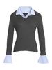 Women's Long-Sleeve Two-in-One Fashion Shirt