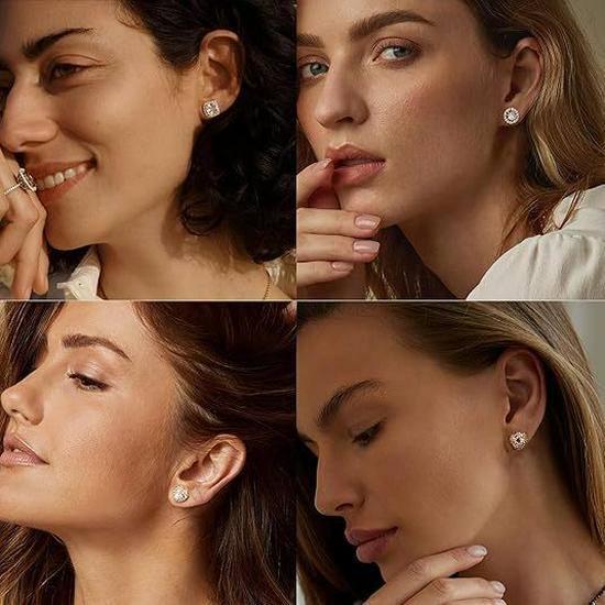 Elegant Rose Gold & Yellow Zircon Square Stud Earrings - Perfect Christmas Gift