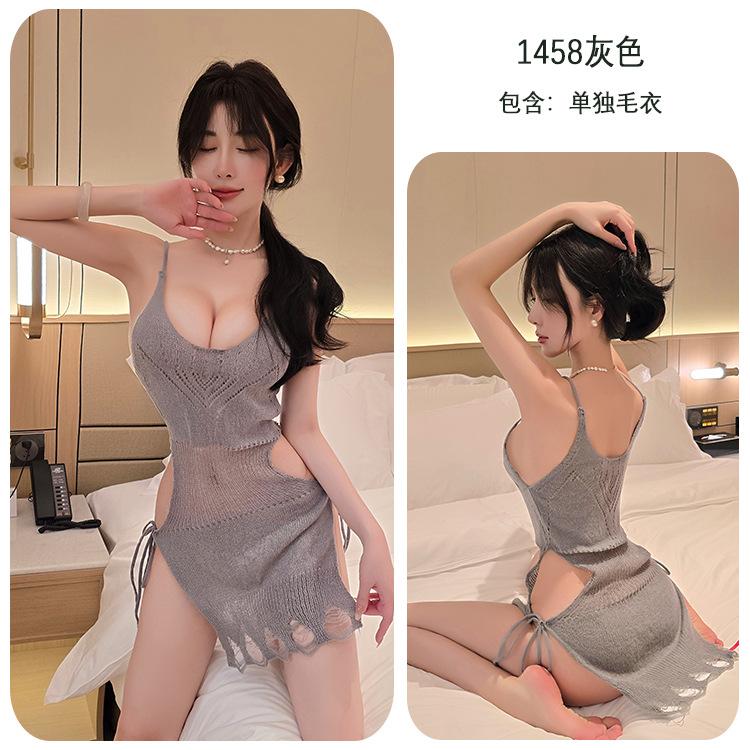 Vintage Dressing Gowms Women's Home Clothes Passion Lingerie Night Suit Silky Lace Pajamas Sexy Seduction Ladies Loungewear