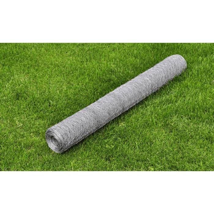 VidaXL Galvanized Steel Mesh 25x1 M Thickness 0.5 Mm Hexagonal Garden Fence 140116