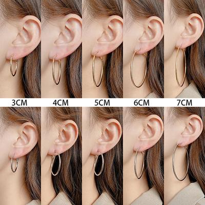 Pendientes de Aro Geométricos Grandes Clásicos Simples Exagerados Para Mujer Temperamento Coreano Colgantes Accesorio de Joyería para Fiesta