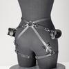 Pu Leather Garter Belt With Handcuffs Gothic Pu Leather Waist And Thigh Harness With Handcuff Rave Outfit