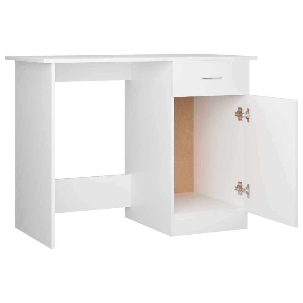 White Desk 100*50*76 Cm Engineered Wood