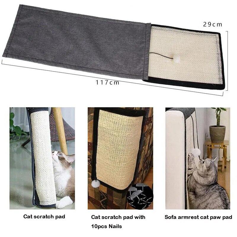 Haustier Katzen Krallen Kratzen Spielmatte Hängen Bett Sisal Hanf Pad Bord Teppich Für Möbel Schutz Scratcher Kratzen Pads