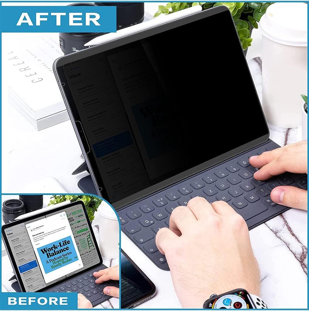 Privacy Filter Screen Protector for iPad Pro 11 (2022 4th Generation M2) / iPad Air 5 (2022) / iPad Air 4 (2020) with Blue Light Blocking