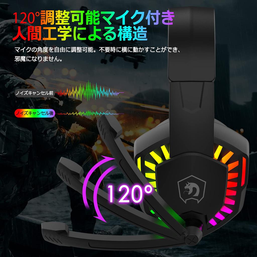 Gaming Noise Noise LED fps Xbox Unisex Headset, Headphones, Wired, Reduction, Foldable, Lightweight, Breathable, Cancelling, Light, Switch, One,