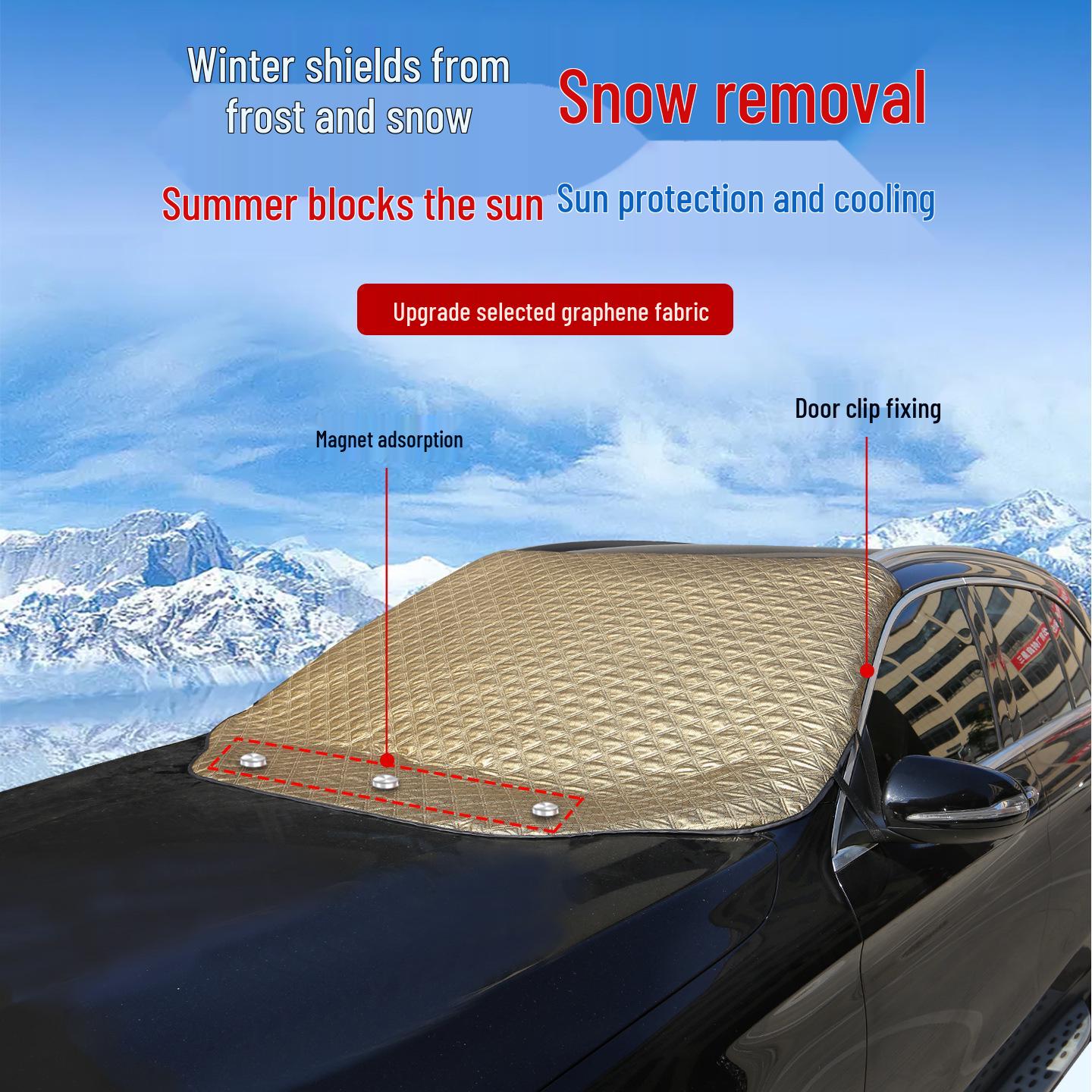 

Graphene Windshield Sunshade & Snow Shield - Car Window Sun Block Curtain, New Model 147 x 116 cm