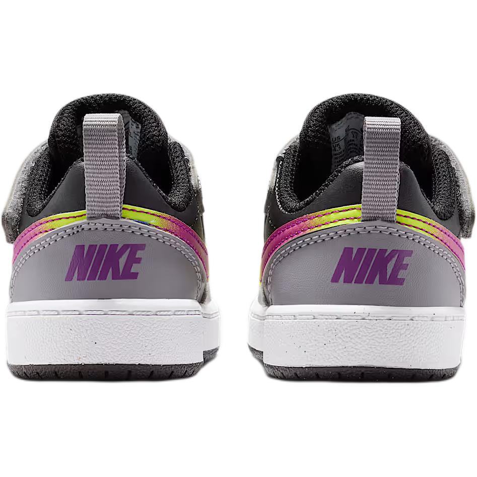 Nike Court Borough Mid Top Toddler Shoes Black Gray Infant And Toddler IO6964-001