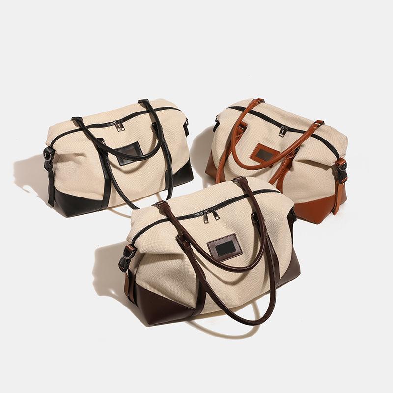 Retro Short Distance Travel Large Capacity Universal Canvas Luggage Bag New Simple and Versatile Slant Shoulder Bag