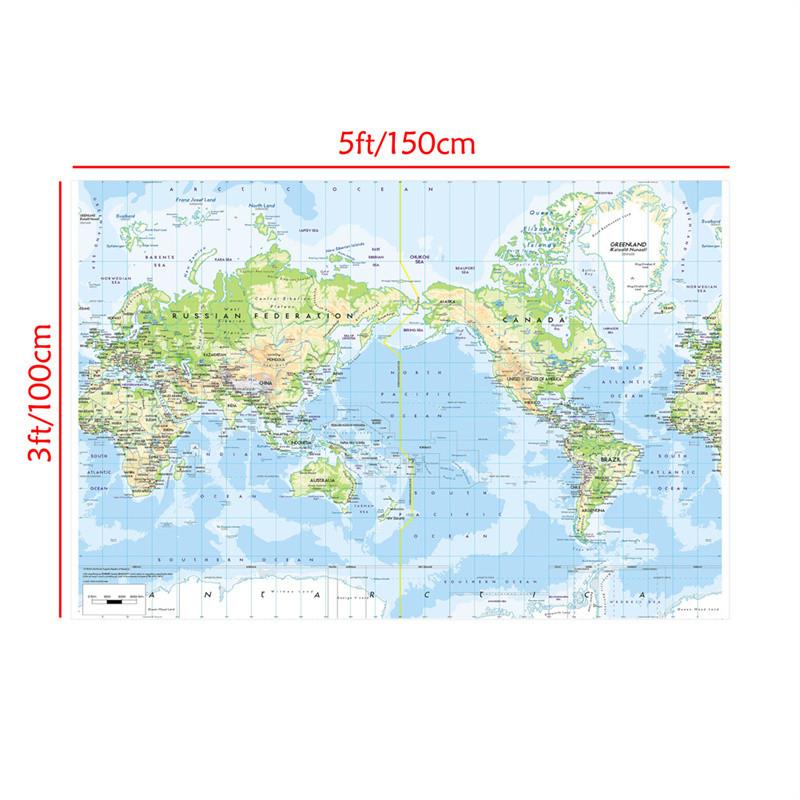 Decorative Hanging Picture World Map Wall Poster Wall Hanging Tapestry,Study,Geographical,Tourism/Education Tool