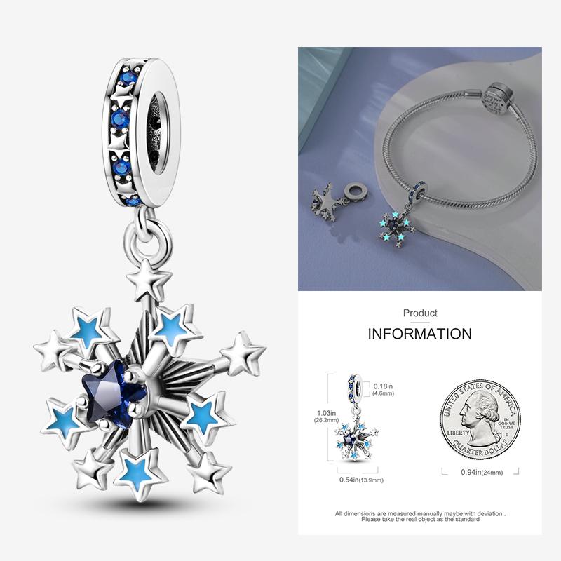 New In Star Moon Sun Series Charm Beads Fit Pandach Original Bracelet Women Copper Pendant Bead Jewelry Gift