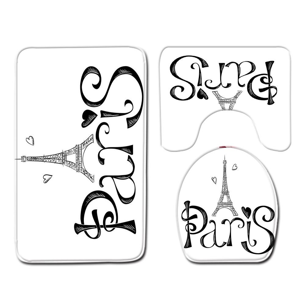 Creative Door Mat Bathroom Toilet Three-Piece Floor Mat Bedroom Living Room Sand Carpet