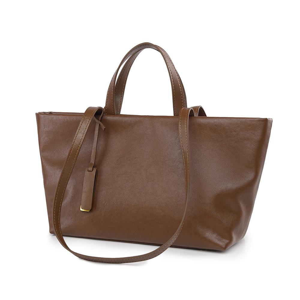

Women s Handbag, New High-end Handbag, Women s Niche Soft Leather Commuting Bag, Retro Fashion, Large Capacity Shoulder Bag