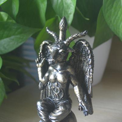 Baphomet İlahi Mendes Keçisi Heykeli Şeytan Kilisesi Sabbatic Keçi İdolü Baphomet Reçine Şeytani Okültik Boynuzlu Tanrı Keçisi