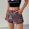 Leopard Print Slim-Fit Women's Shorts