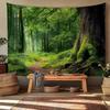Enchanted Forest Arch Window Tapestry - Magical Nature View Wall Hanging for Room Decor