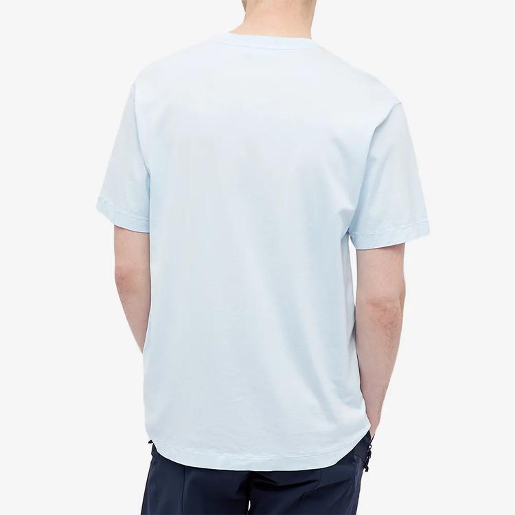 STONE ISLAND T-shirt con Patch Logo Azzurro Uomo Top 741524113-V0041