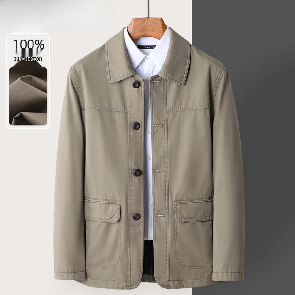 Dad's Spring & Autumn Cotton Jacket for Middle-Aged & Elderly Men - Casual, Comfortable Grandpa's Top