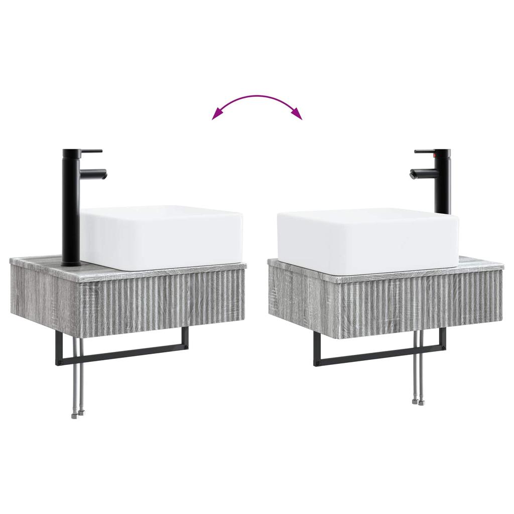 Bathroom Cabinet Set 5 Pcs Grey Sonoma 50 X 14.5 X 70 Cm