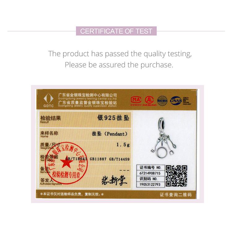 BAMOER 925 Sterling Silber Mini Kochgeschirr und Geschirr Charm Anhänger für Original 3mm Armband Armreif