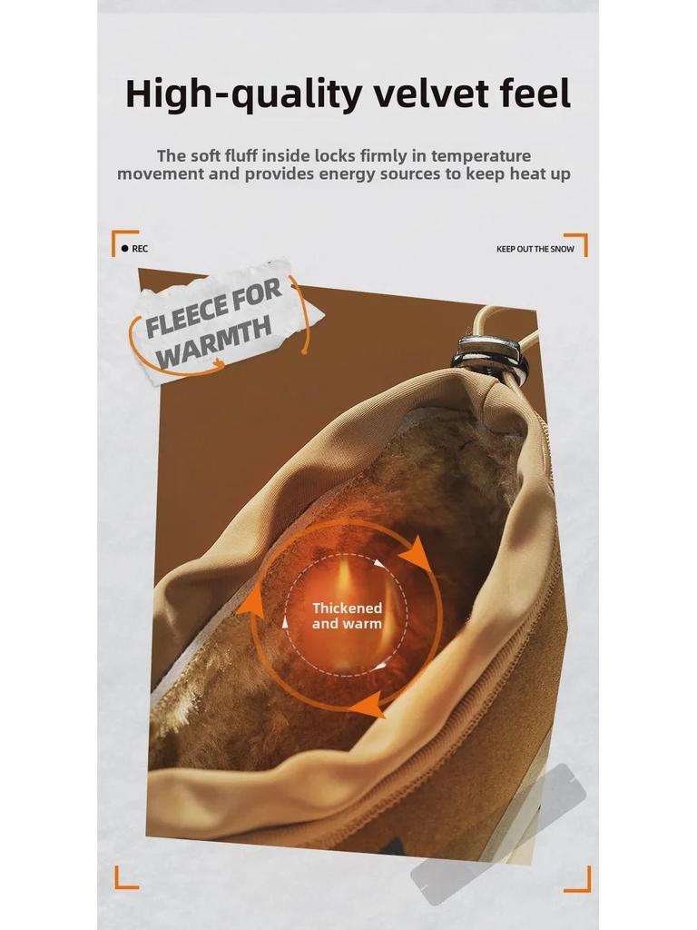 Men's Winter Plus Velvet Warm Cotton Low-Top Shoes - Thick Sole, Outdoor Trend, Workwear, 5 Seasons