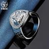 925 Sterling Silber großer runder AAA-Zirkon-Ring-Schmuck