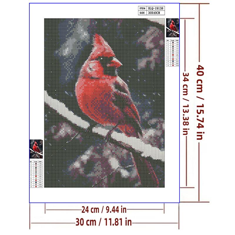 5d DIY Diamond Painting Cross Stitch Animal Cardinals Diamond Embroidery Mosaic Full Round Drill Home Decor