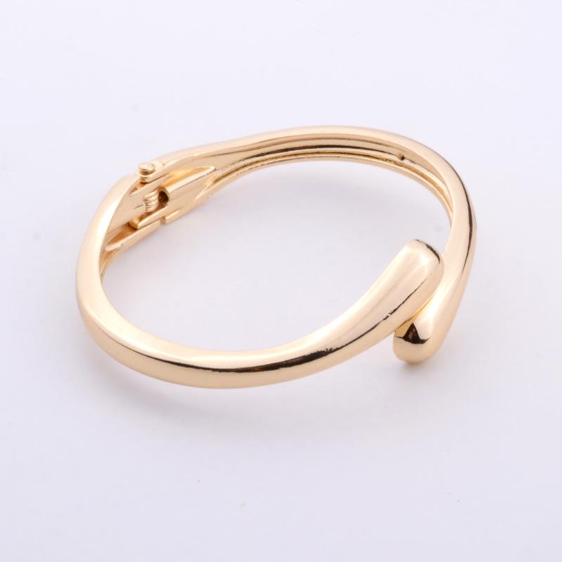 Women's Smooth Adjustable Alloy Open Bracelet - Colorfast Electroplated Design