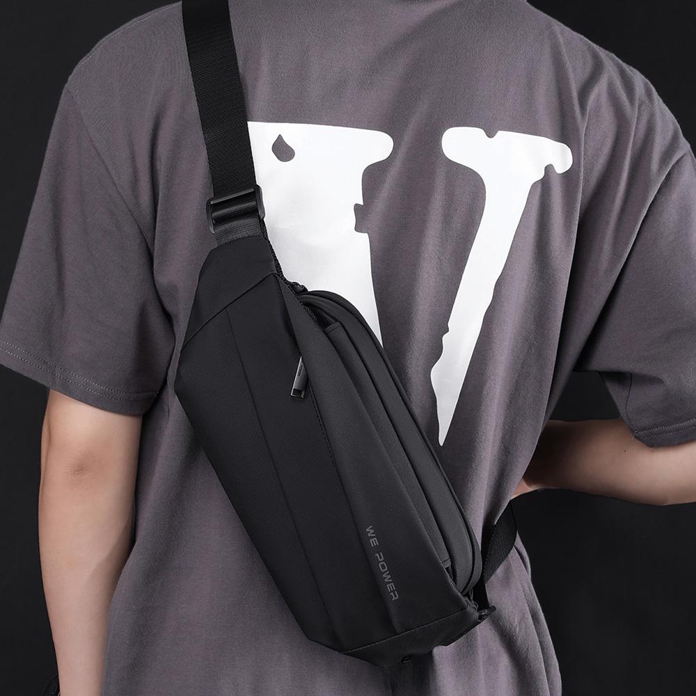 Men Fanny Pack Waist Belt Bag Waterproof Nylon Multi-purpose Travel Climb Sports Fashion Male Sling Chest Bum Hip Pack Bags