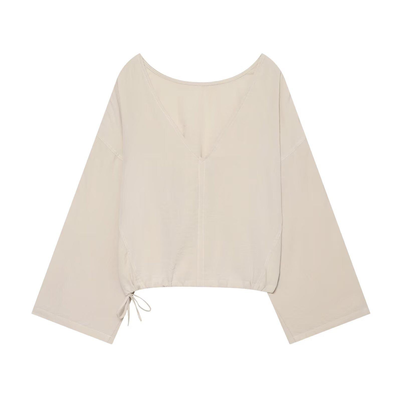 European and American style, new women s clothing, foreign style, laminated decorative shirt, elastic waist pants. XS