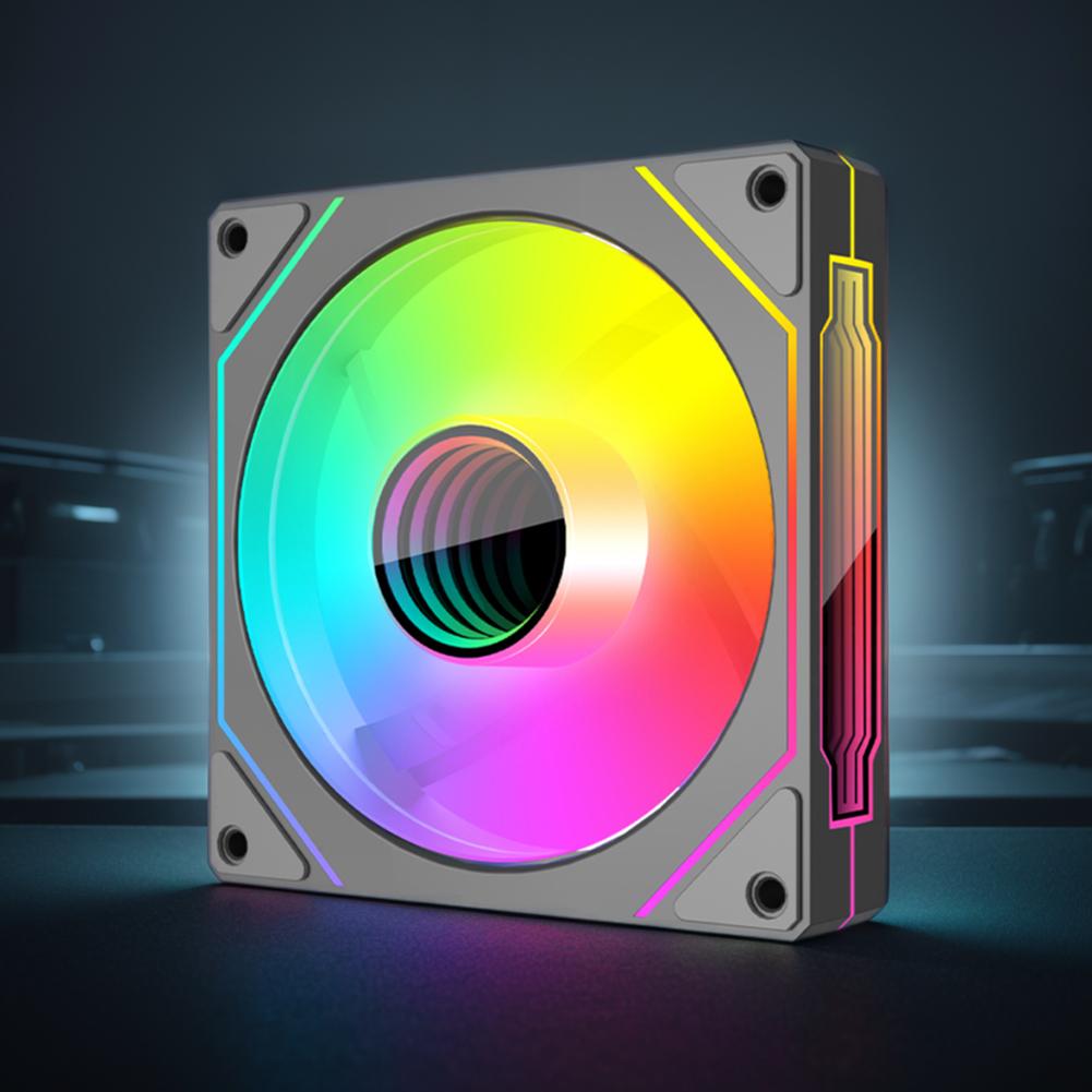12cm ARGB 5V 3Pin 4 Pin PWM Silent Computer Cooler Fan Infinity Mirror CPU Case Cooling Fan 800-1800 RPM for PC Cooler and Case